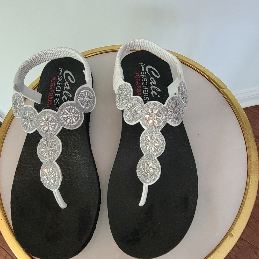 Cali from Skechers white sandals. Size 10
